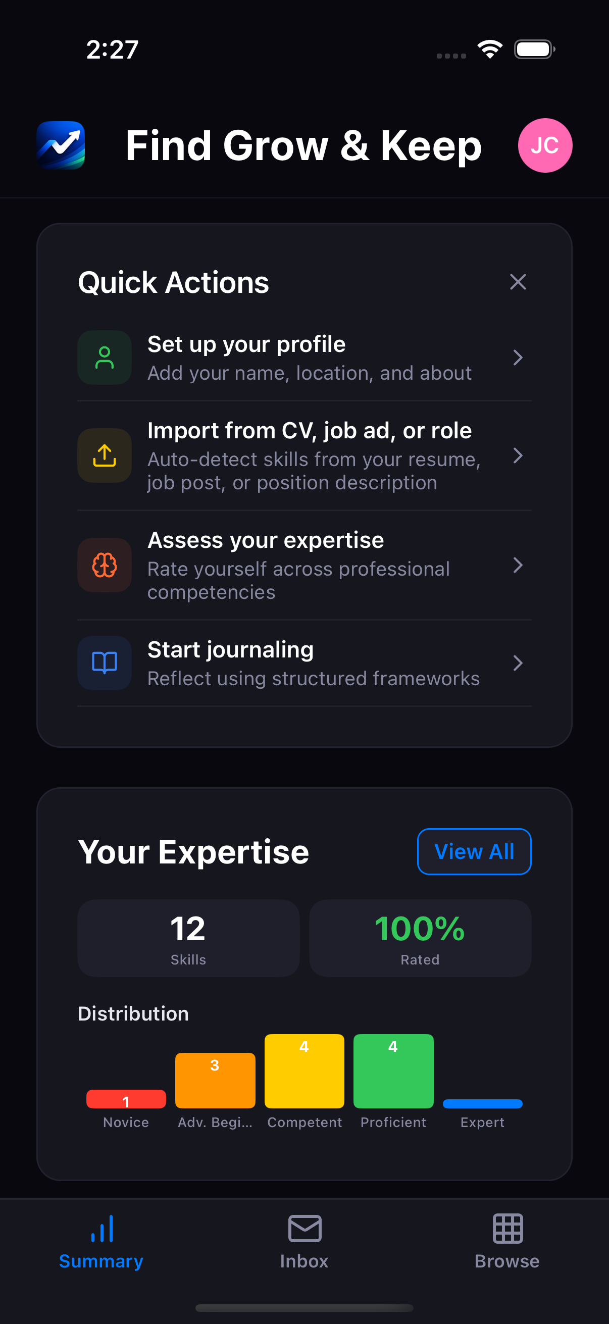 The Find Grow & Keep app